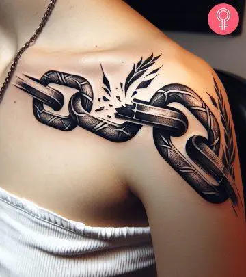 Chain tattoo on the forearm