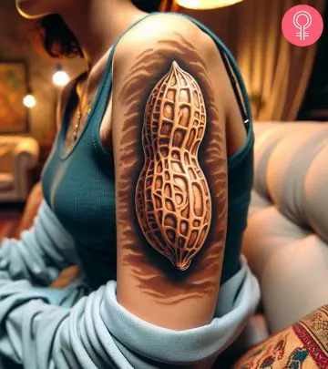 A woman with a buttery sketch tattoo