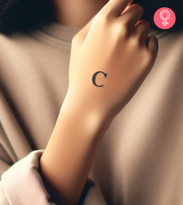 A woman with a ‘C’ tattoo