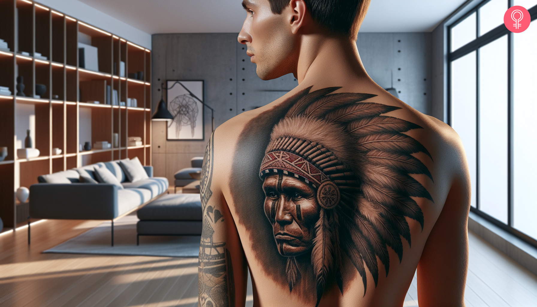 A Comanche warrior tattoo on the back