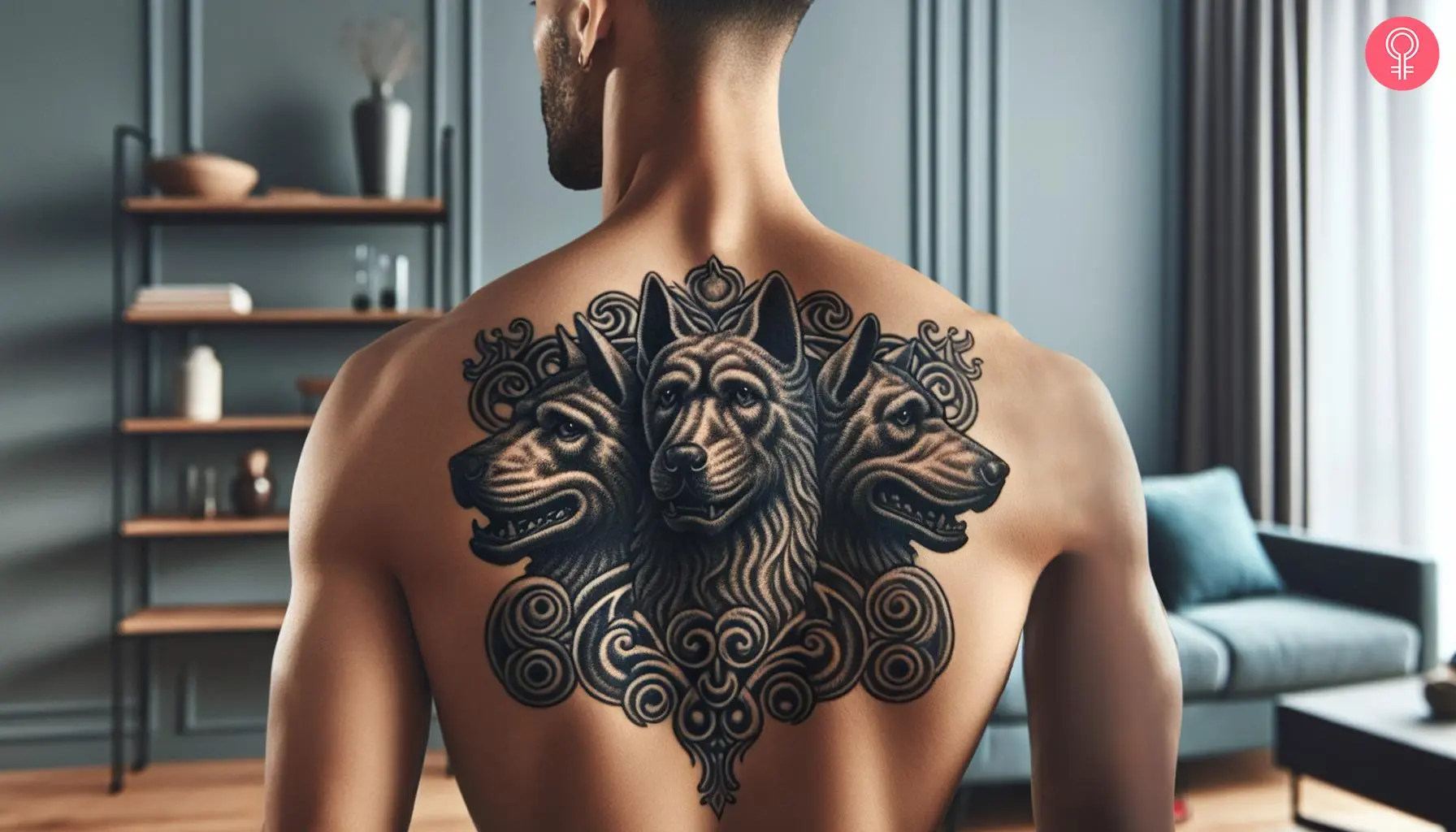 A Greek mythology underworld tattoo on the back