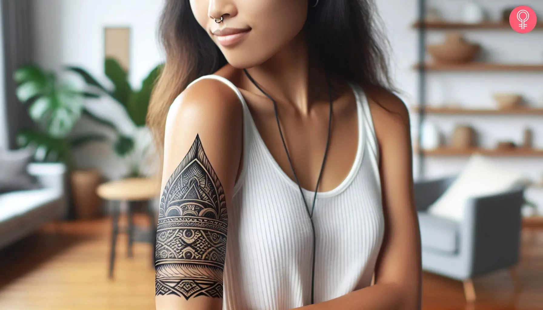 A Hawaiian arm cuff tattoo