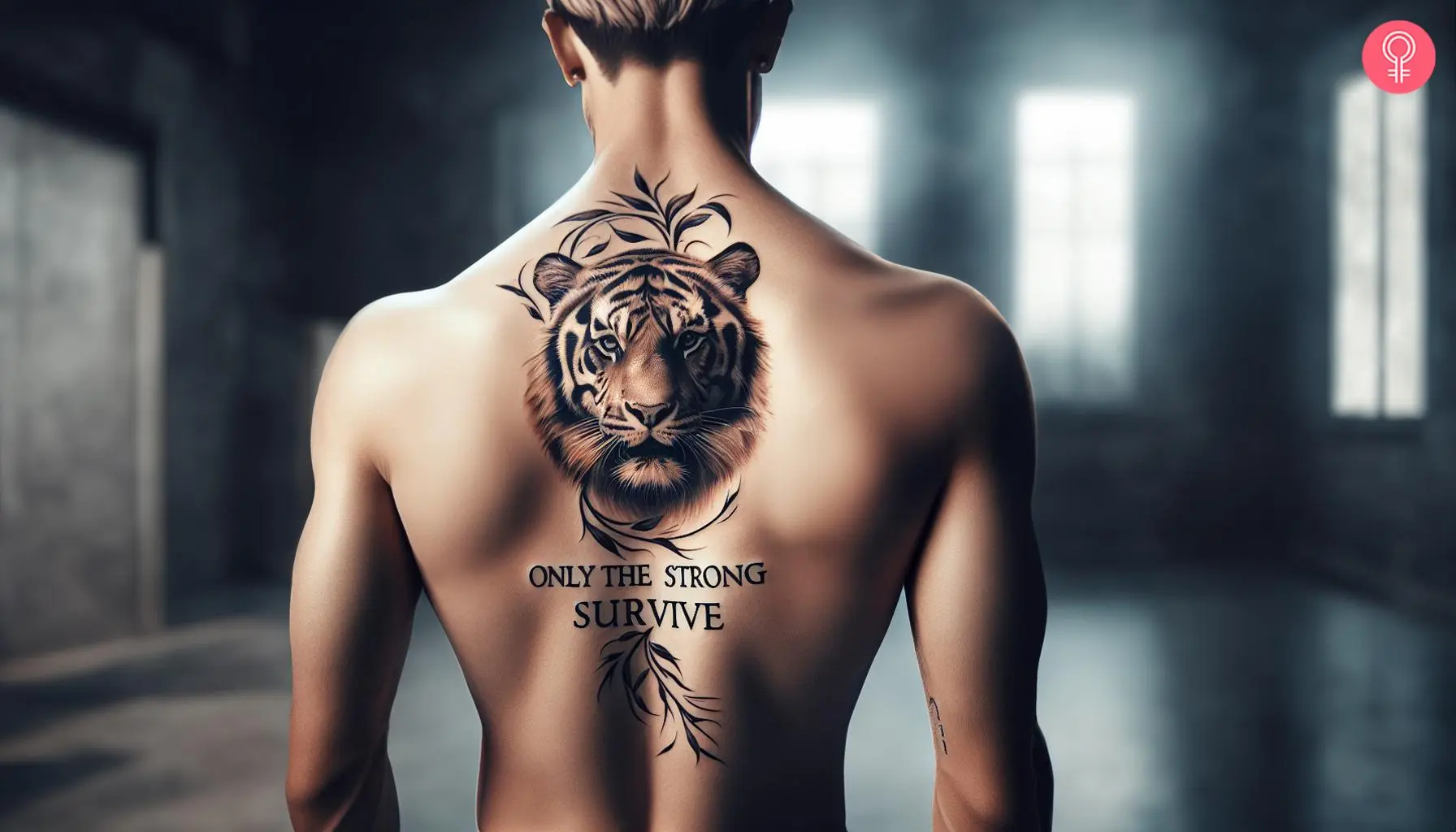 A ‘Only The Strong Survive' tiger tattoo on a man’s back