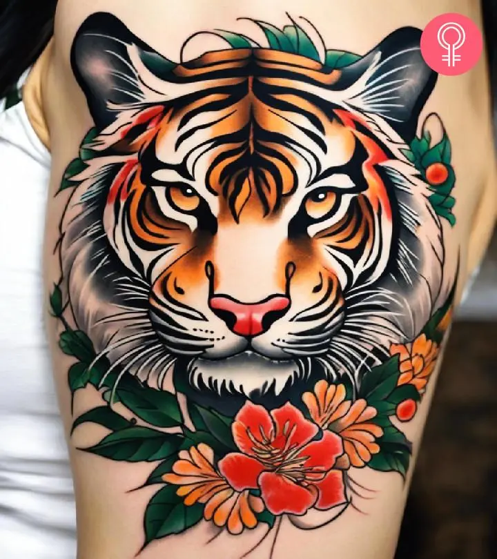 A Vietnamese tattoo on a woman’s upper arm