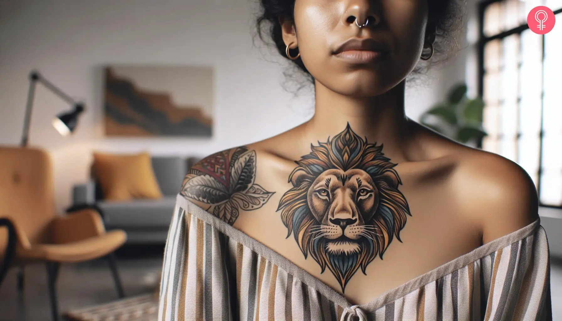 A chest lion of Judah tattoo