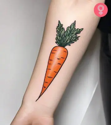 Flaunt the health enthusiast in you with a meaningful and vibrant carrot tattoo.