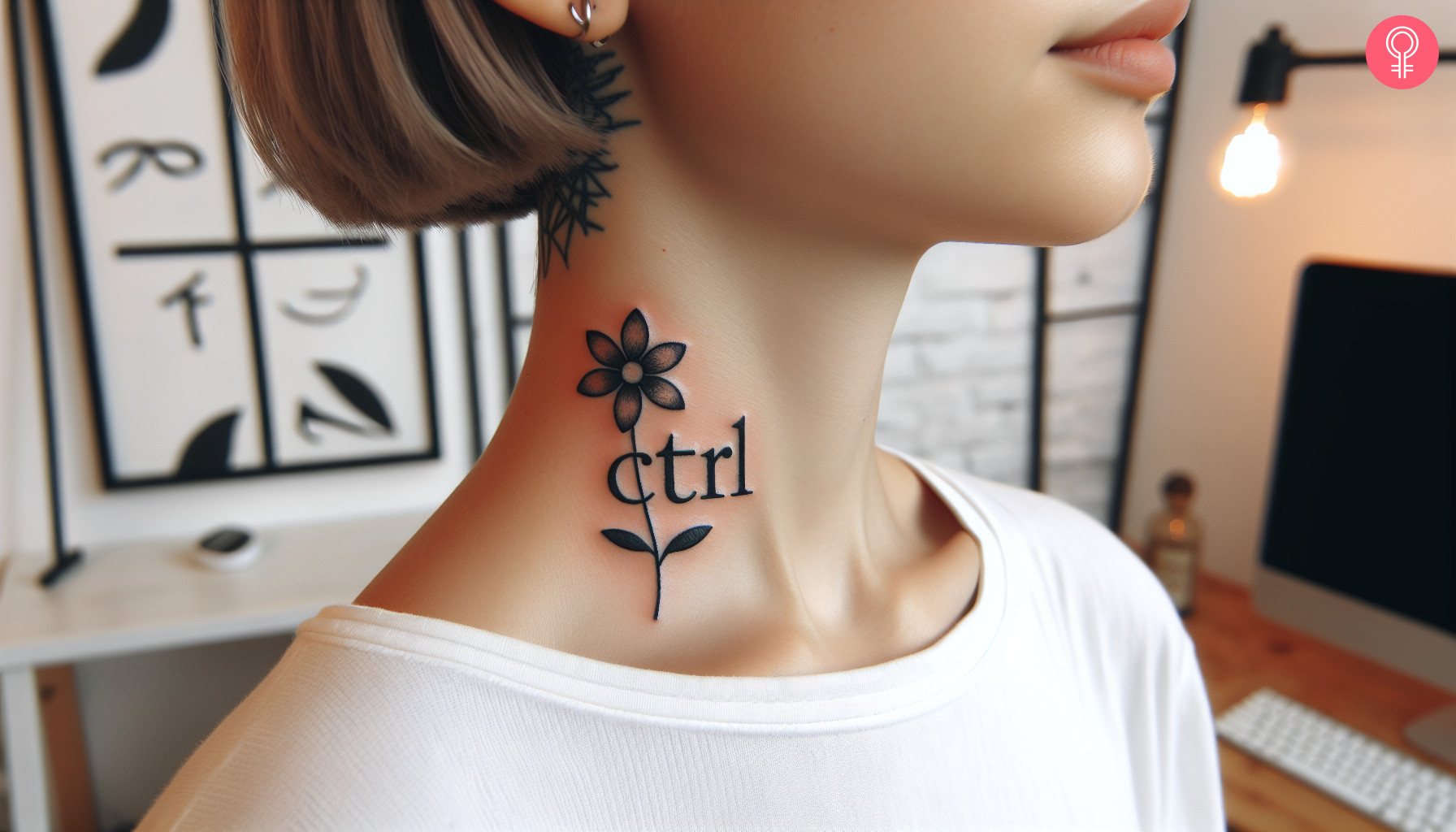 A ctrl neck tattoo