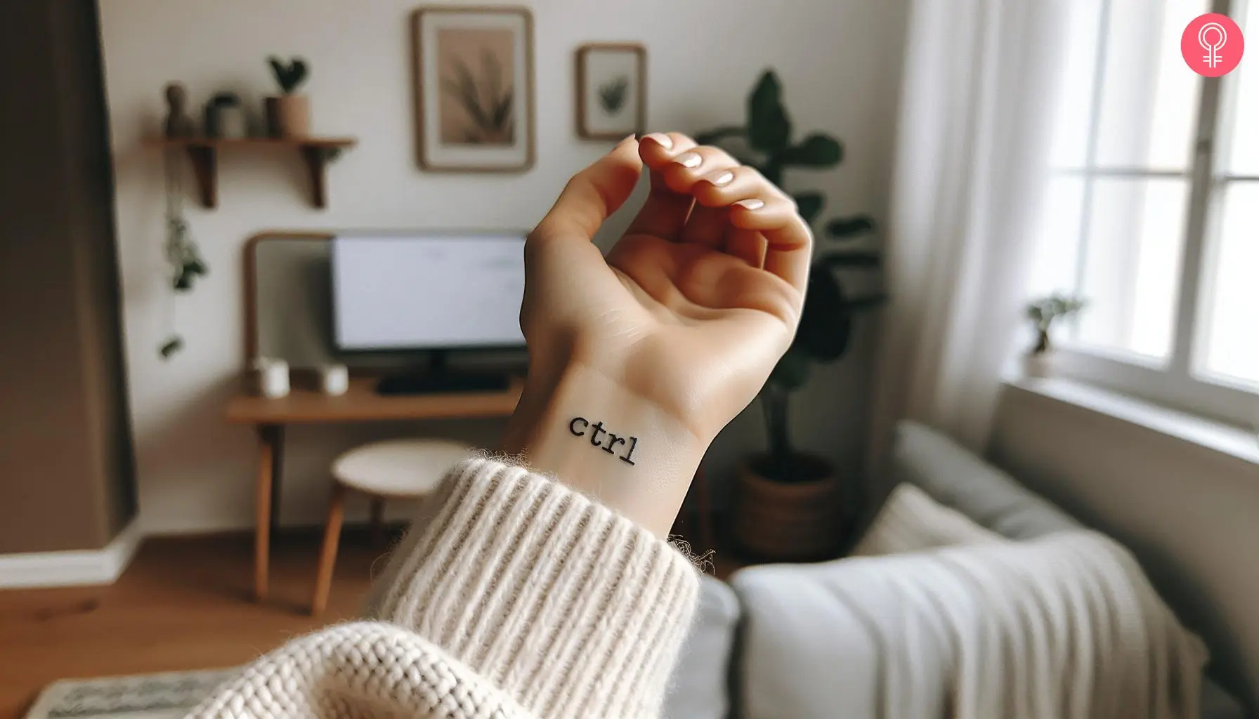 A ctrl wrist tattoo