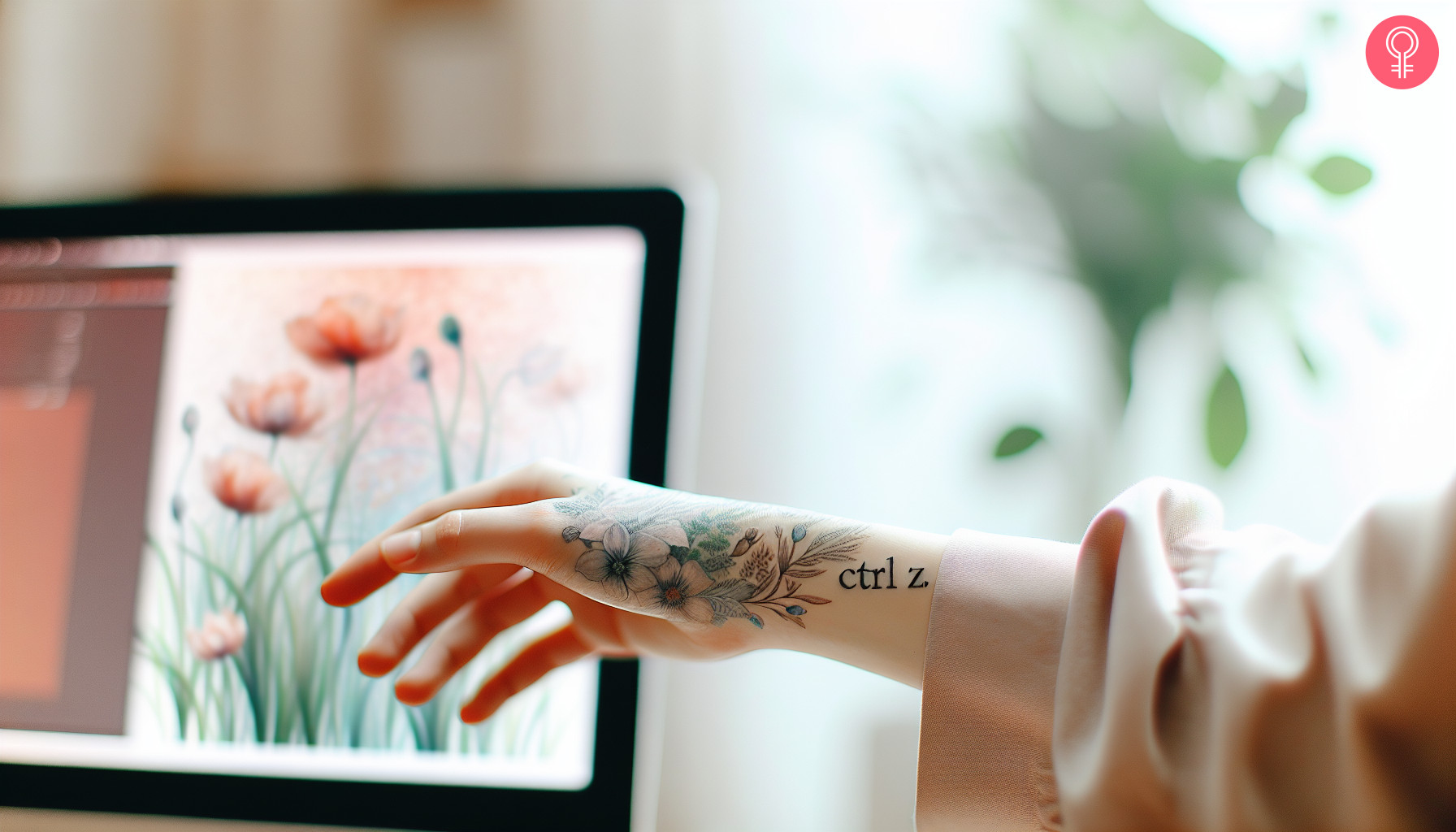 A ctrl z tattoo on the hand