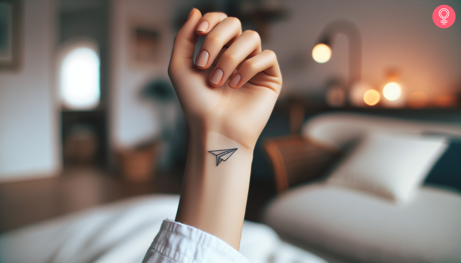 A graphic minimal tattoo on the wrist