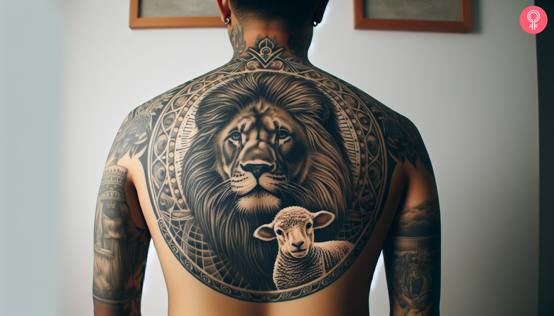 A lion of Judah and lamb of God tattoo