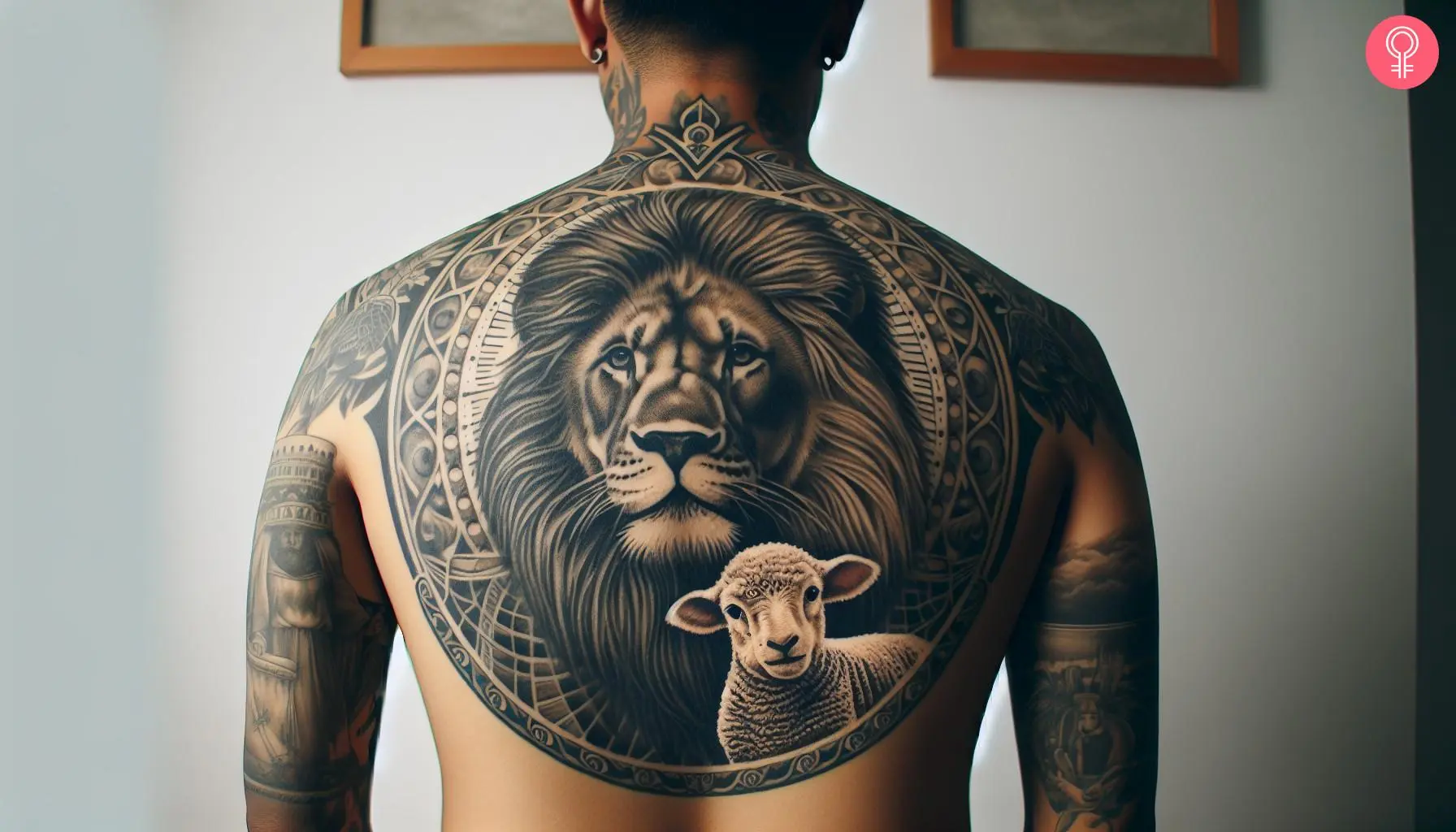 A lion of Judah and lamb of God tattoo