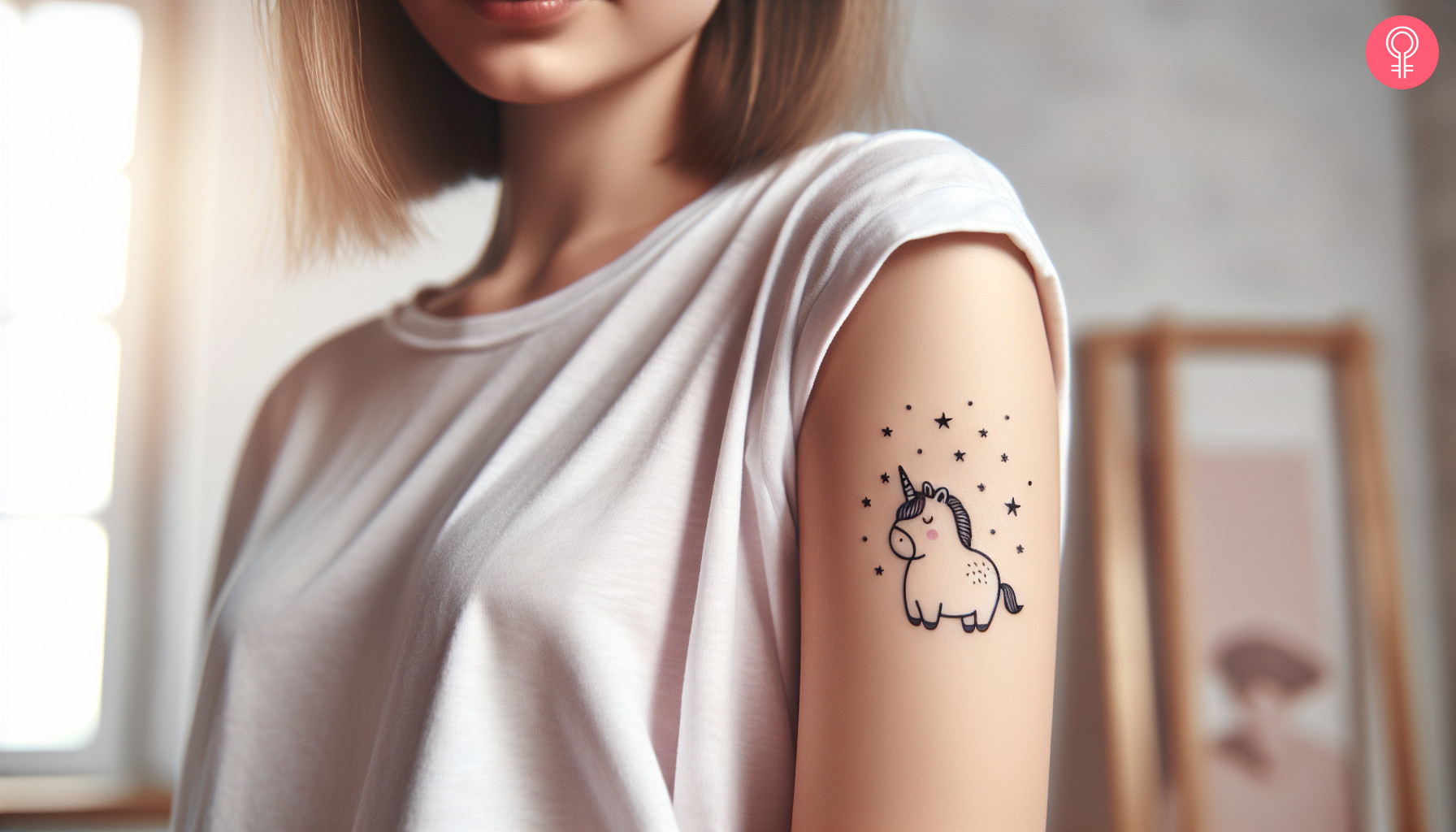 A minimalist fantasy tattoo on the arm