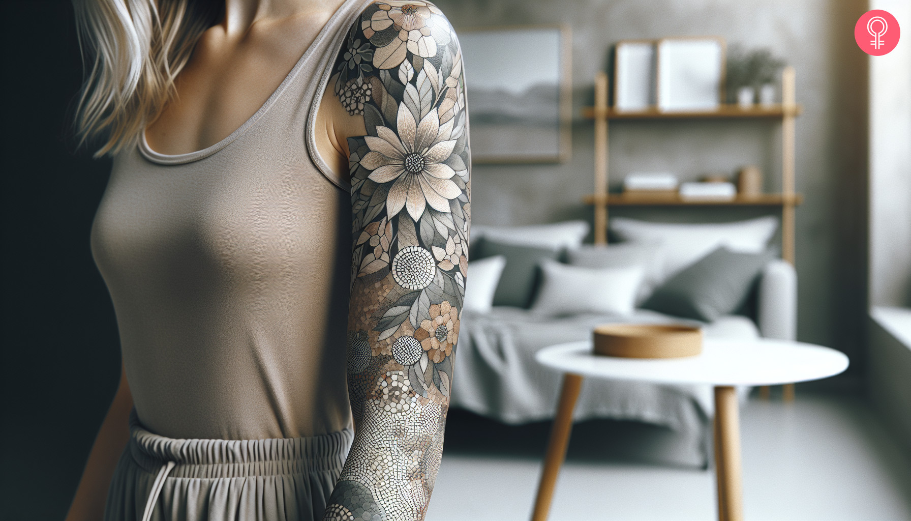 A mosaic tattoo sleeve