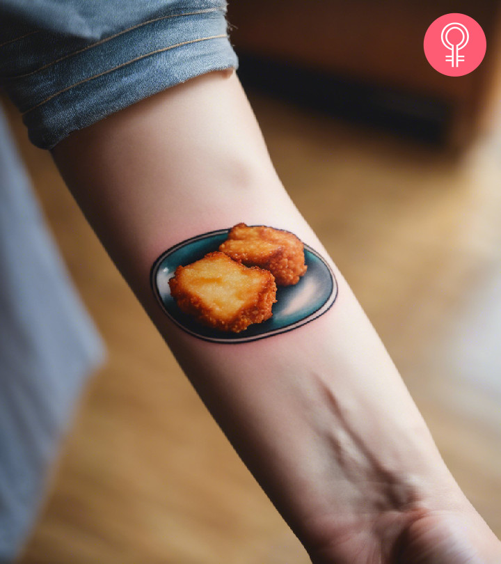 Elevate the quirk quotient by inking a permanent stamp of chicken nuggets over the skin.