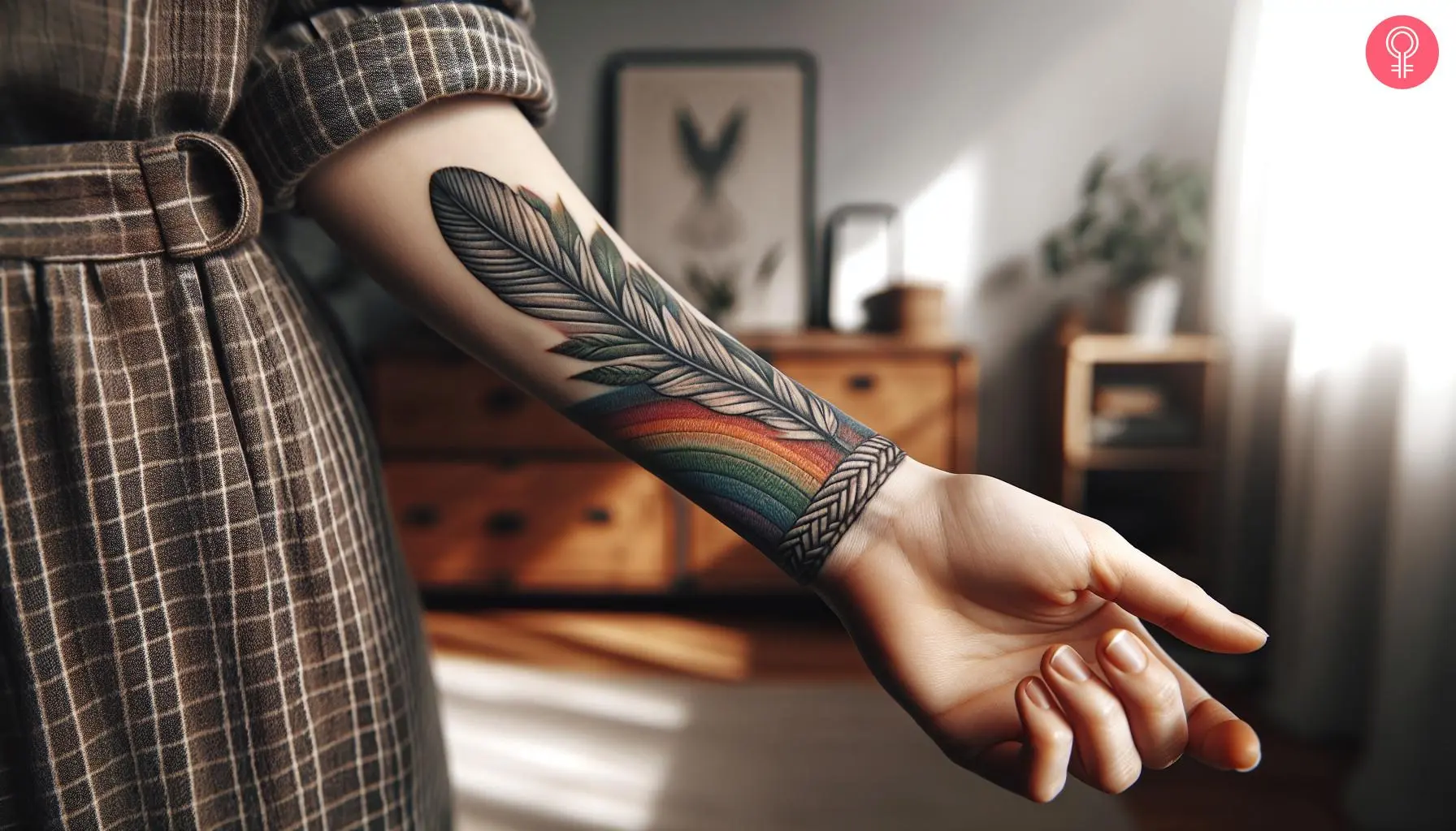 A tribal inspired American traditional cuff tattoo