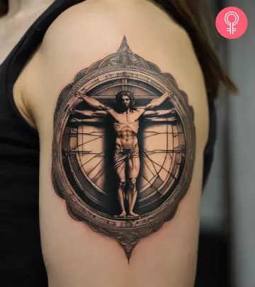 Hermes tattoo on the upper arm