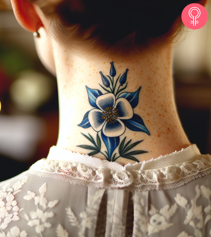 Embrace your strength with the mighty and elegant Columbine on your skin. 