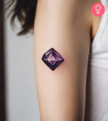 Embrace inner peace and spiritual growth by adorning a trendy amethyst tattoo!