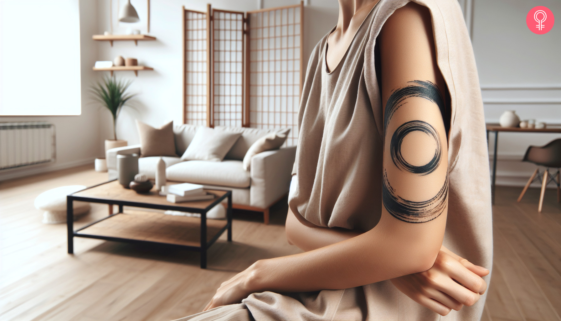 A woman with an enso arm tattoo