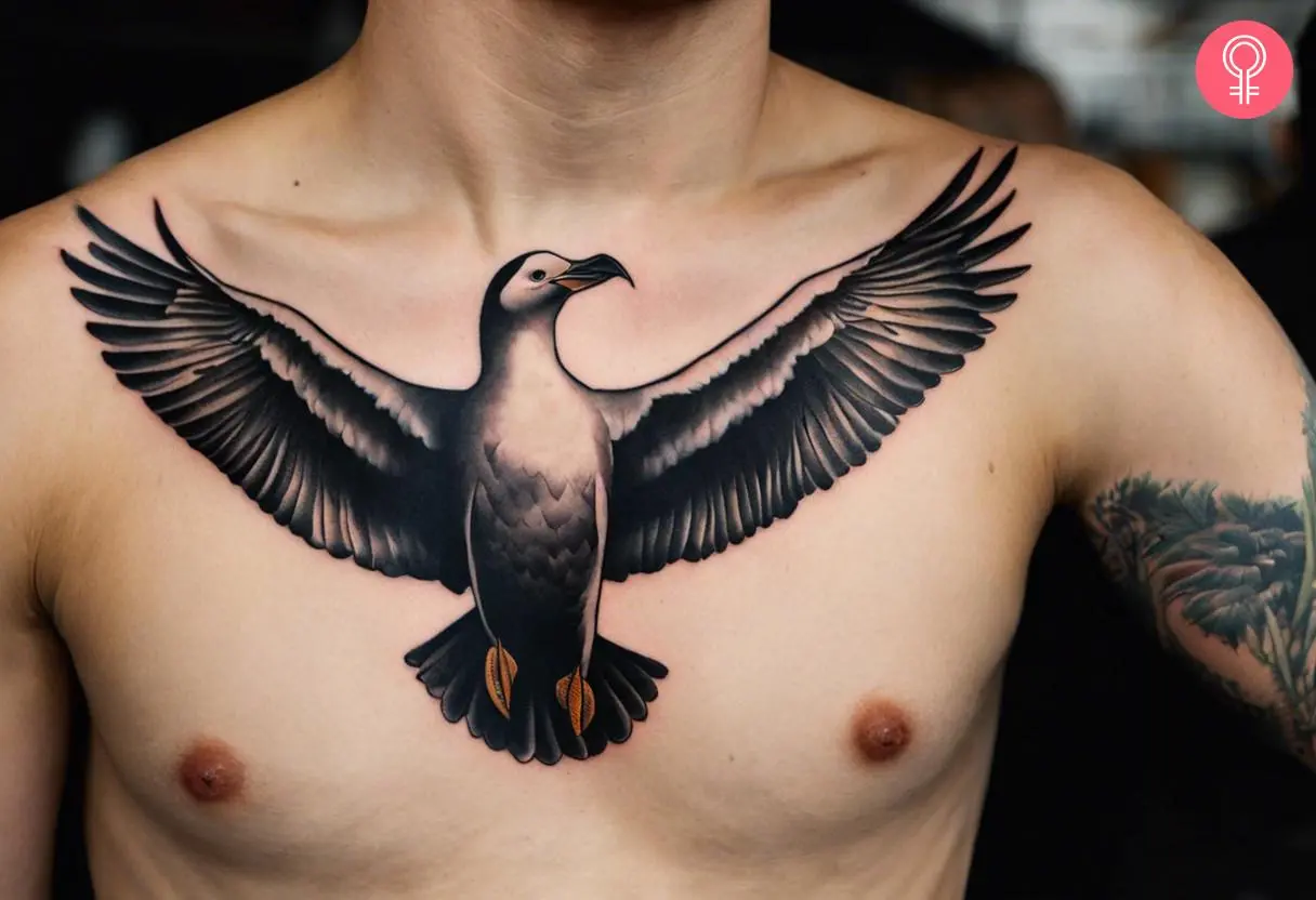 Albatross tattoo on the chest