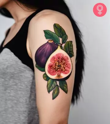 Fig tattoo on the upper arm