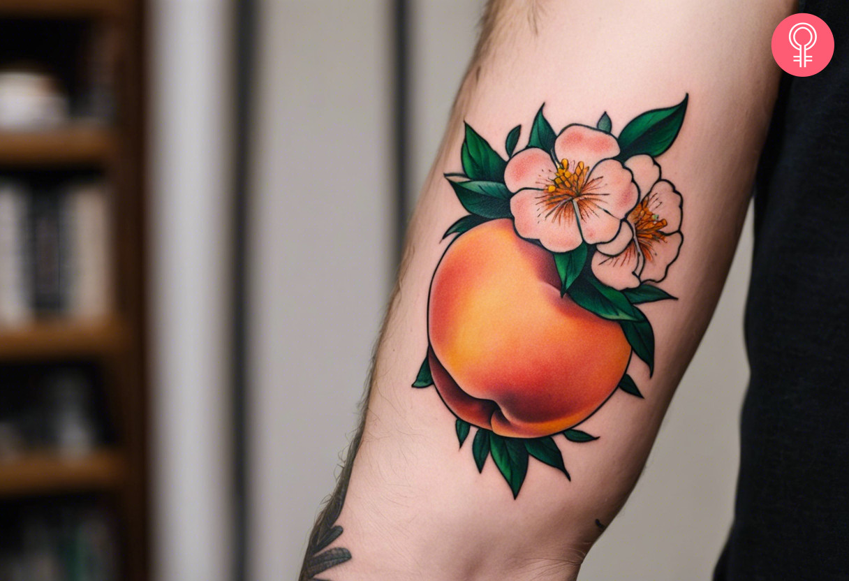 8 Stunning Peach Tattoos  Sweet   Symbolic Designs With A Fruity Flair - 10