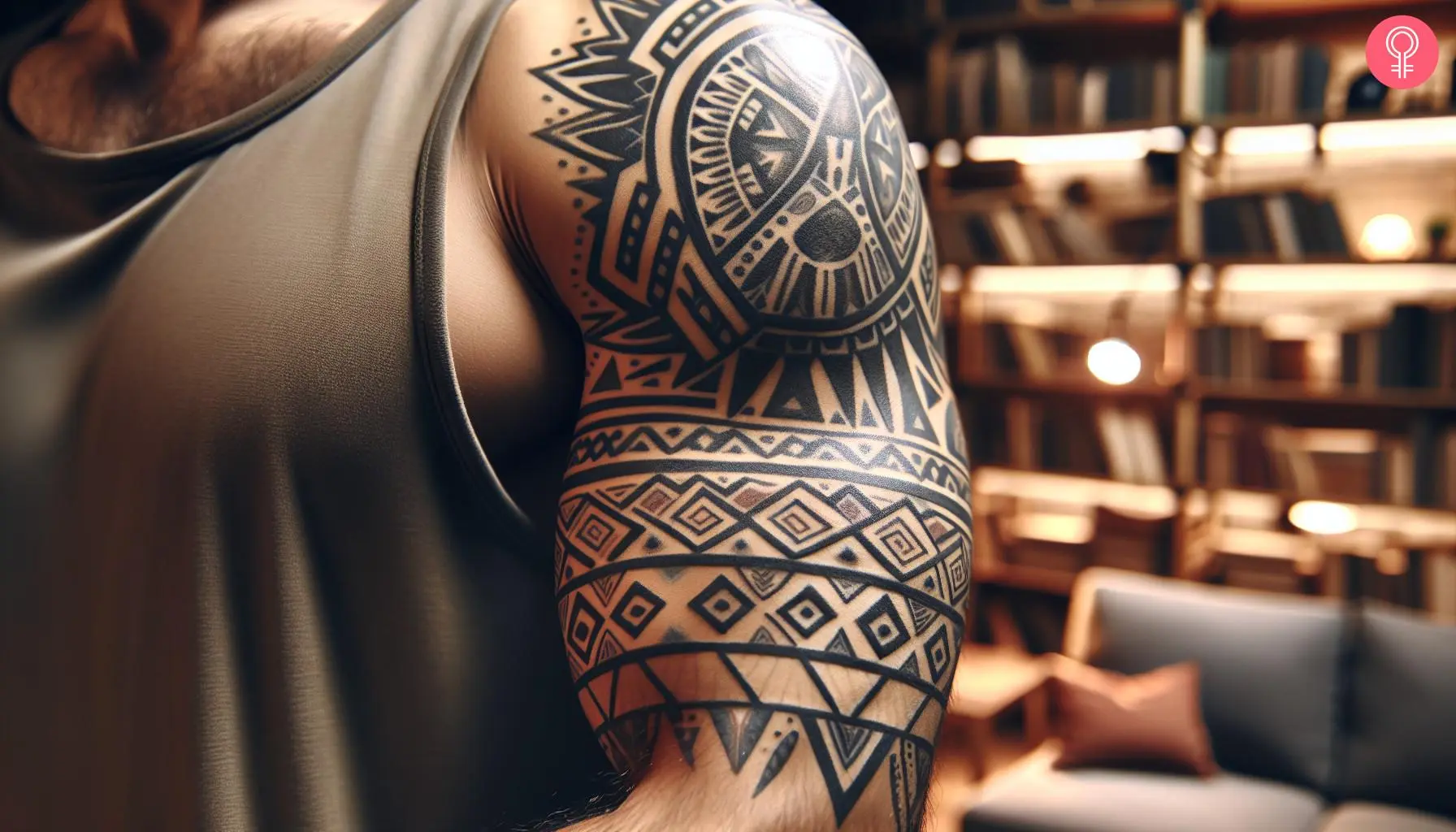 An Indian tattoo design for a male on the upper arm