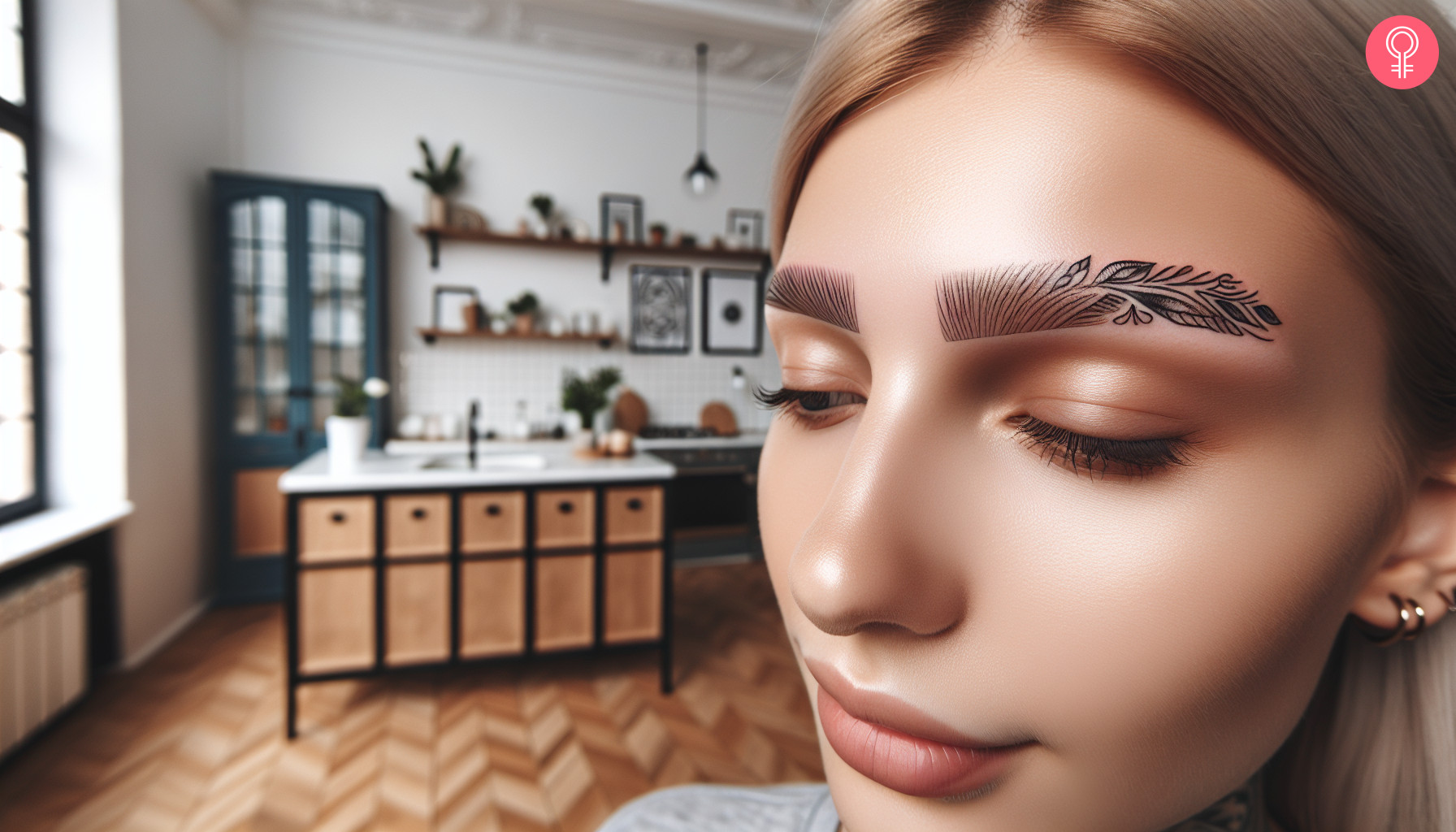 An eyebrow airbrush tattoo