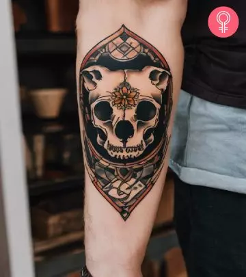 Goat skull tattoo