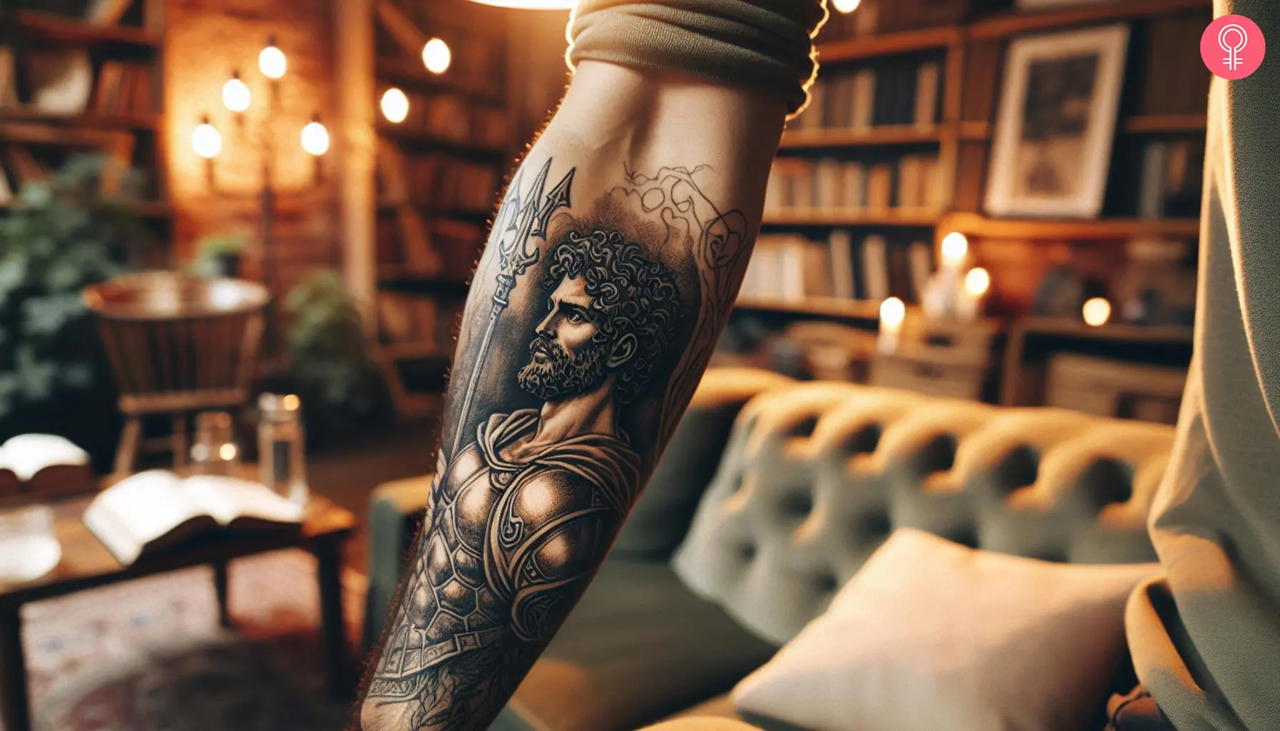 Ares tattoo sketch on a man’s arm