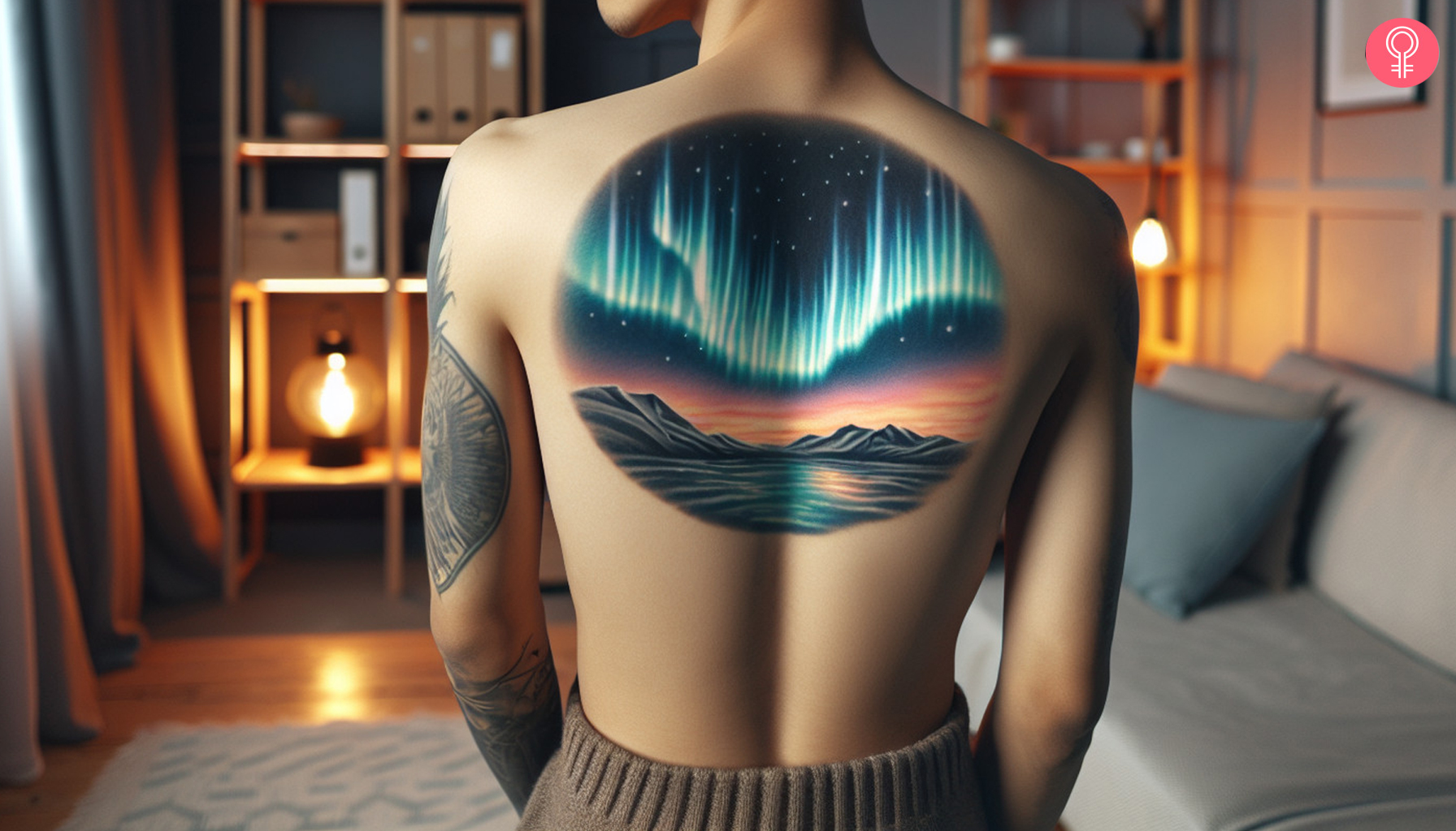 Aurora tattoo on the back