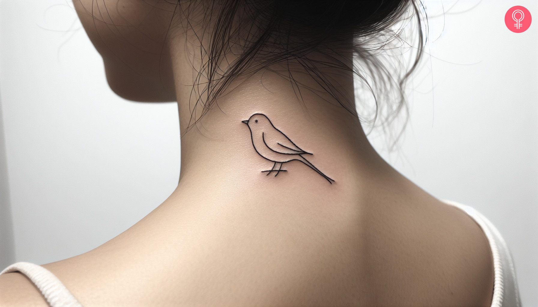 Bird tattoo on the neck