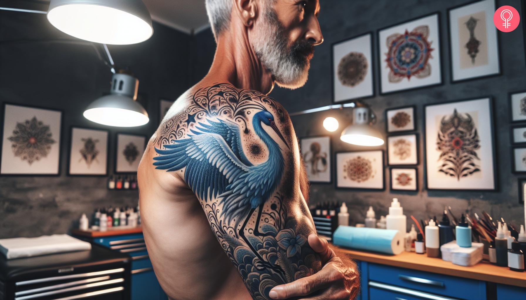 8 Creative Crane Tattoo Design   Ideas - 25