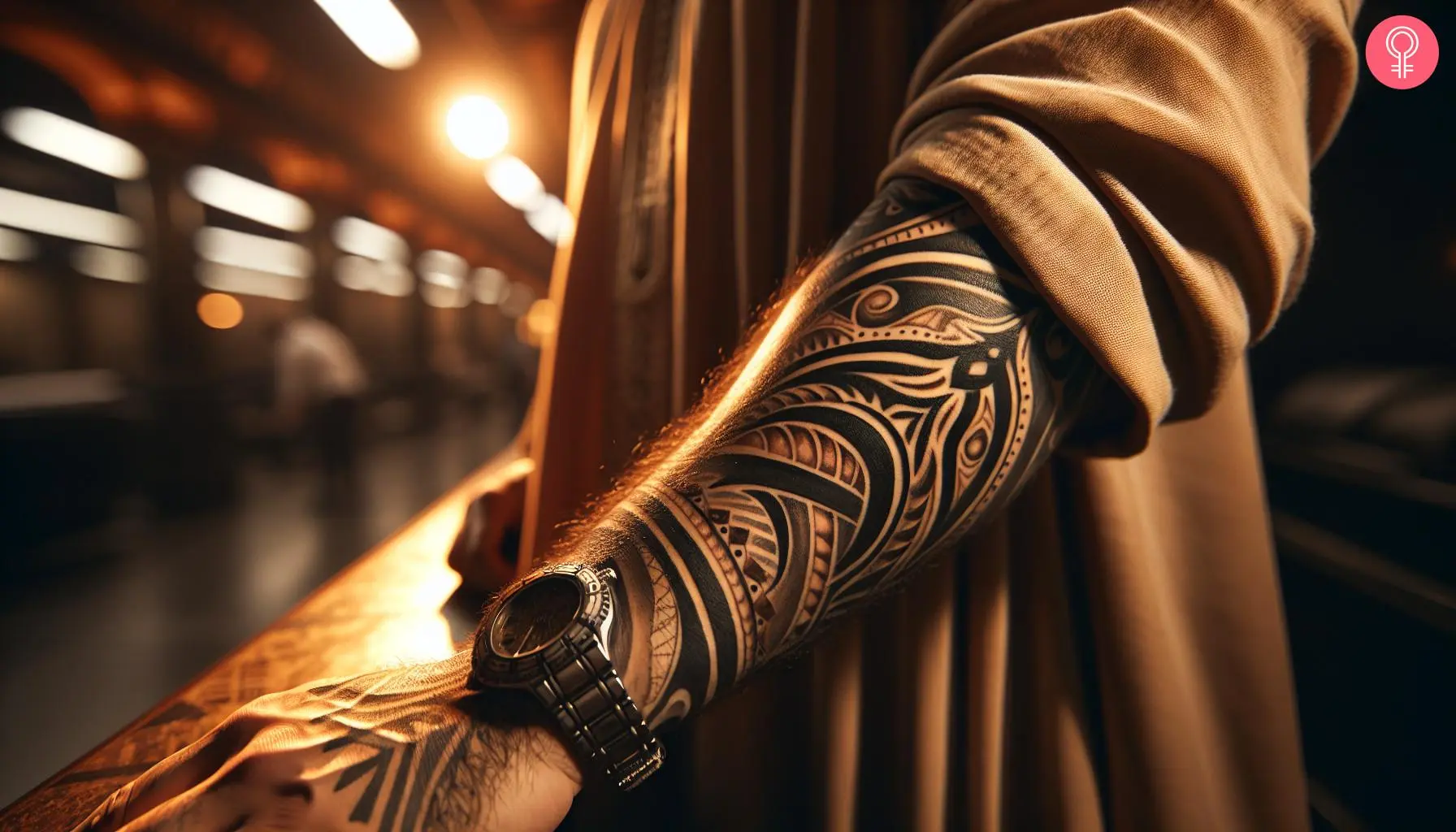 Cuban tribal tattoo on the forearm of a man