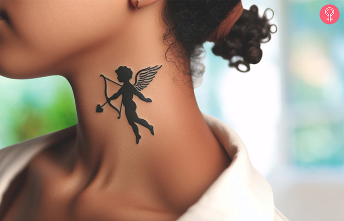 Cupid neck tattoo