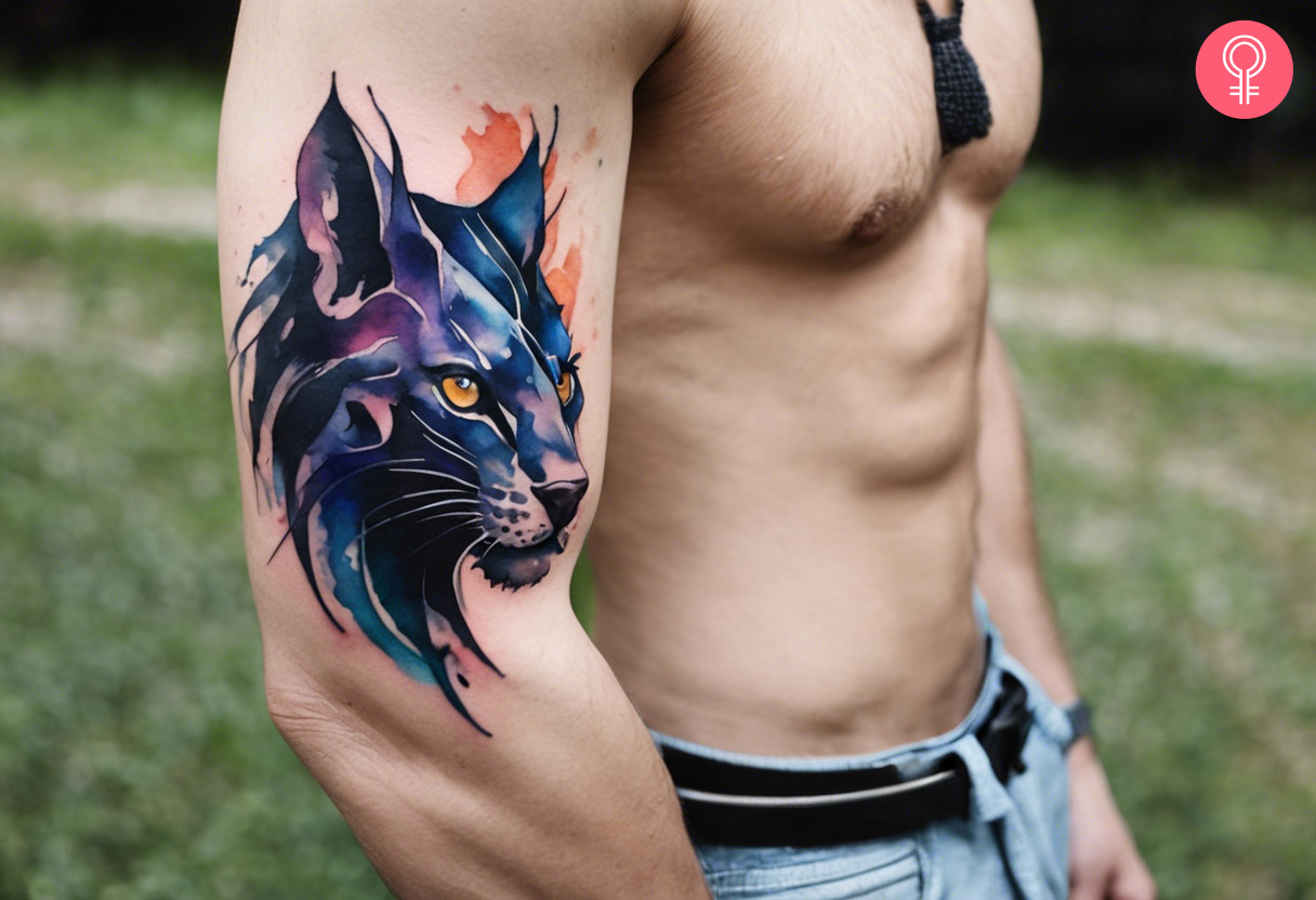 Displacer beast tattoo on a man’s arm
