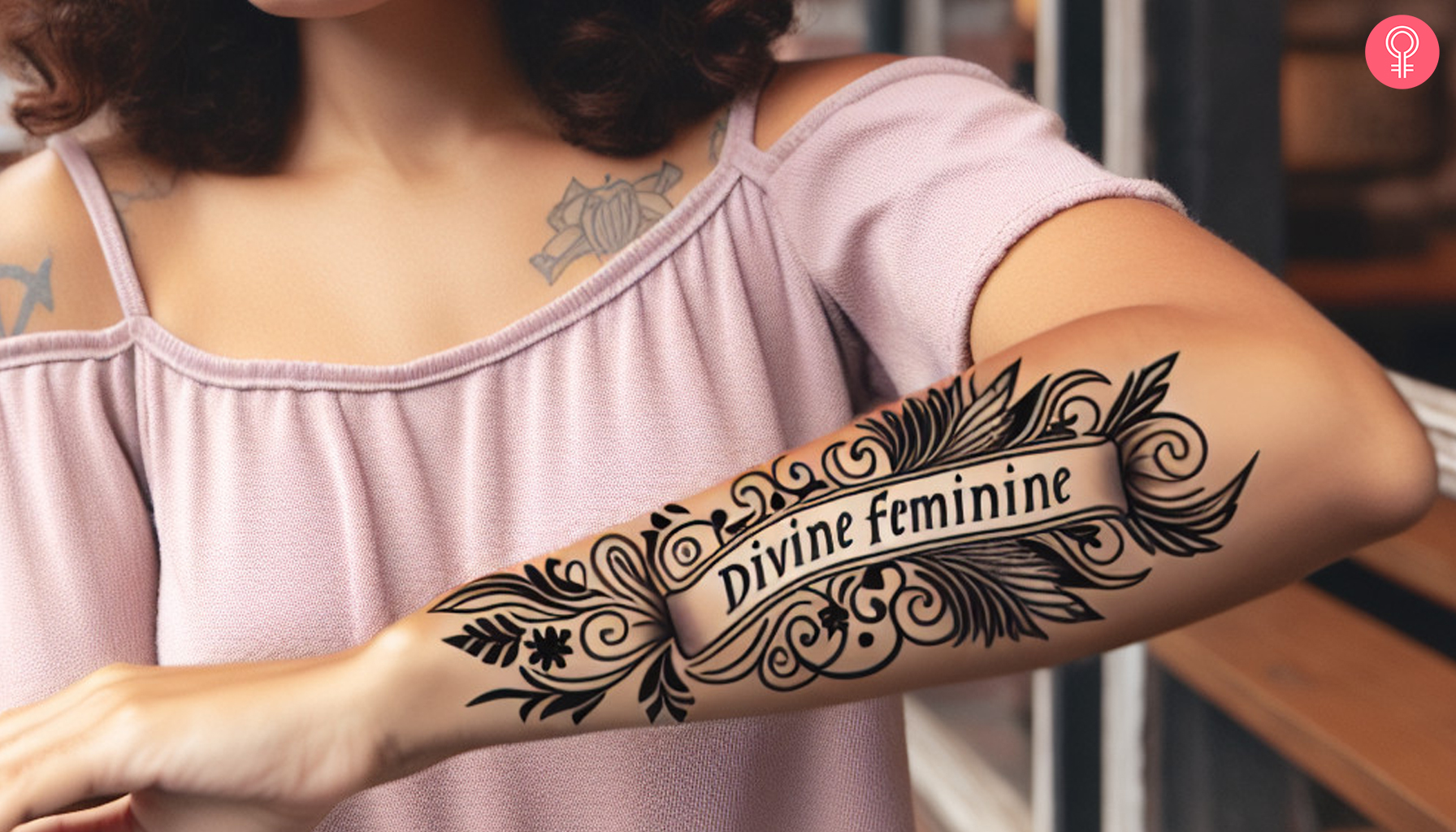 Divine feminine tattoo on the arm