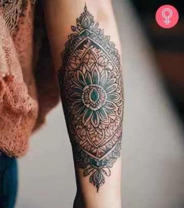 A dreamcatcher tattoo on the arm