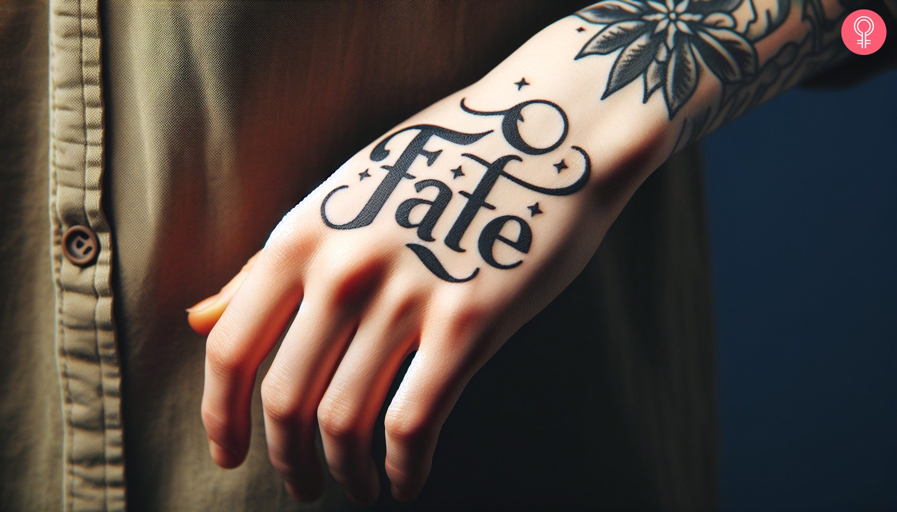 Woman with fate hand tattoo