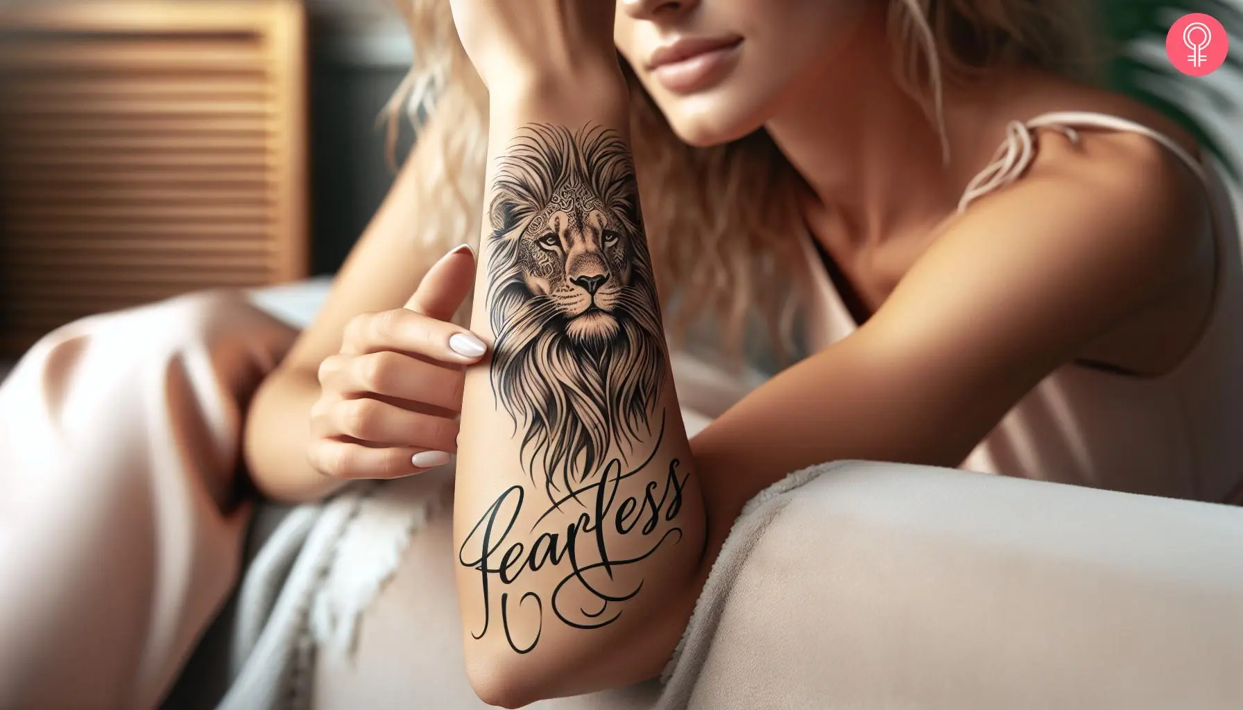 A fearless animal tattoo on a woman’s forearm