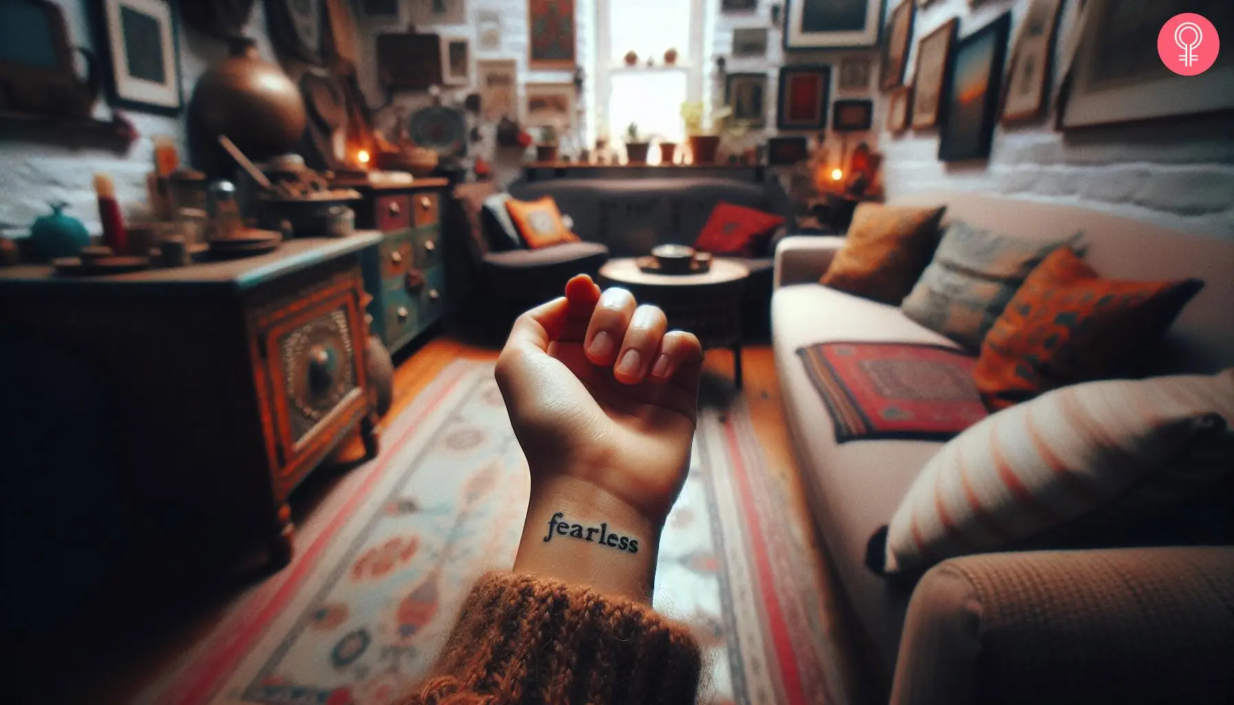 A fearless tattoo on a woman’s wrist