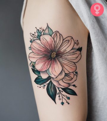 Woman with a daisy tattoo