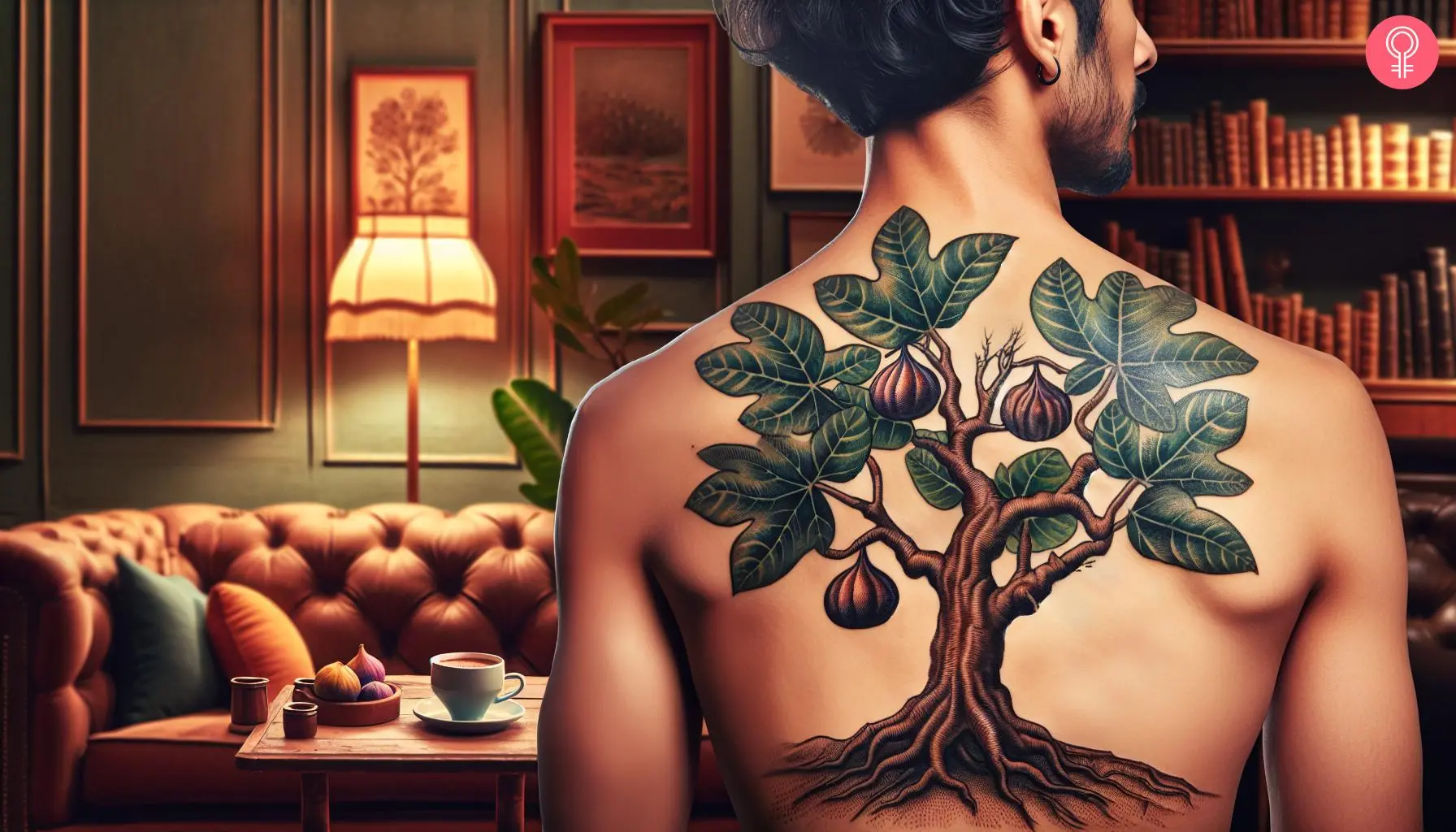 Fig tree tattoo on the back