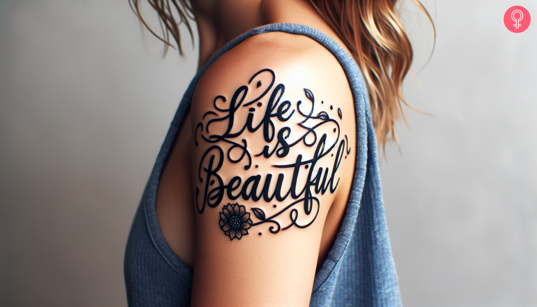 Floral Life Is Beautiful Tattoo