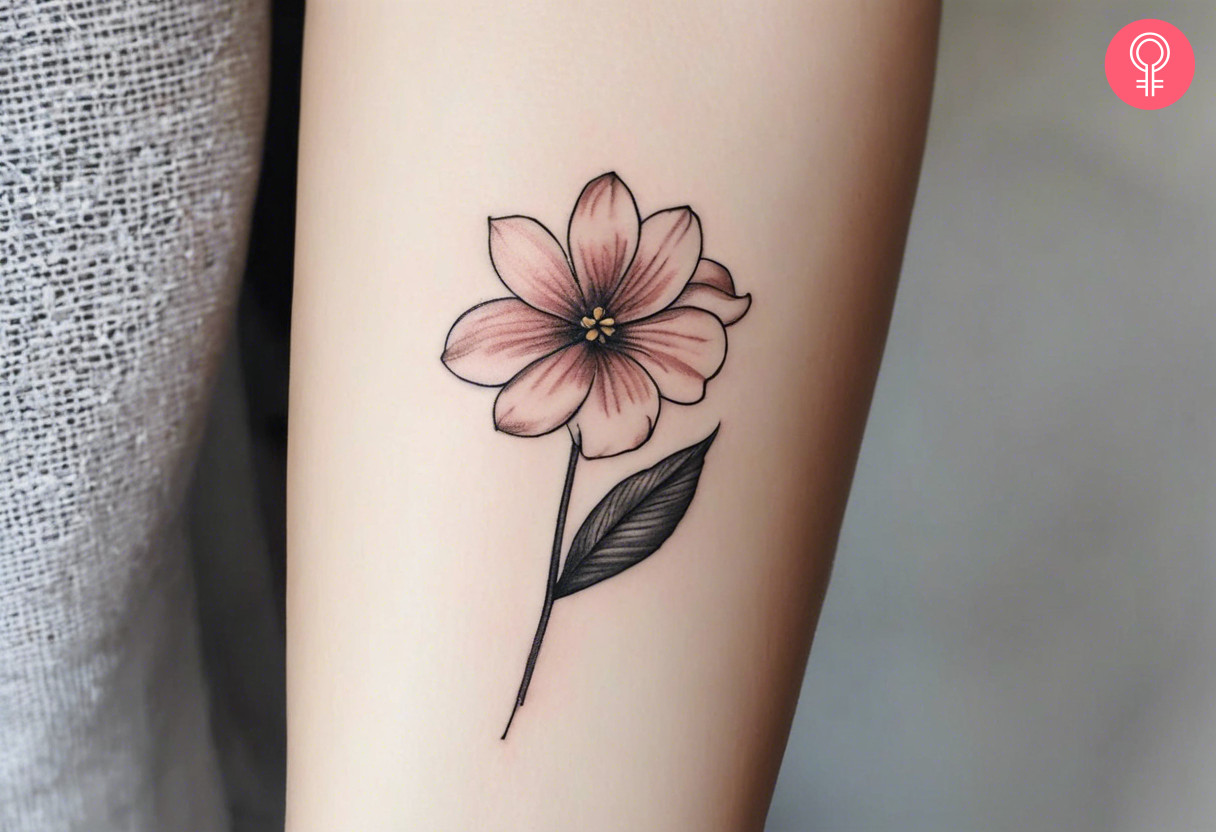 Flower tattoo on the upper arm