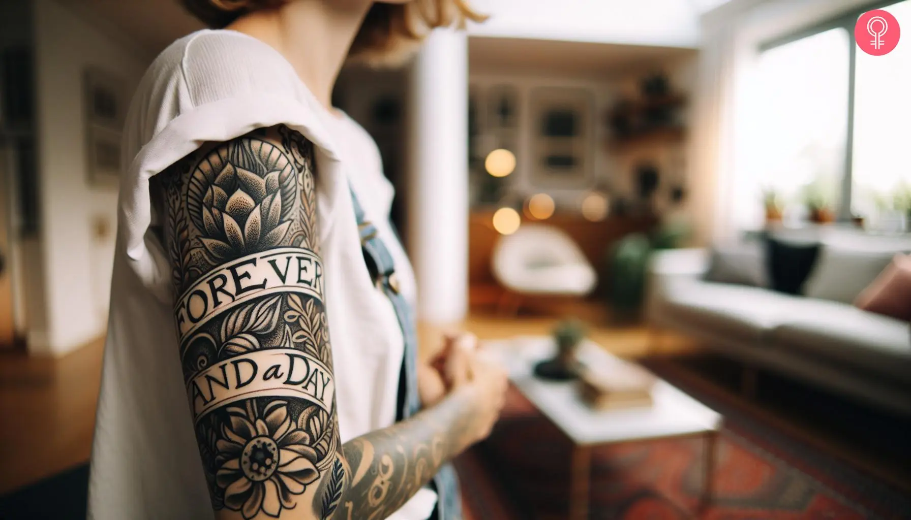 Forever and a day’ tattoo on a woman’s arm