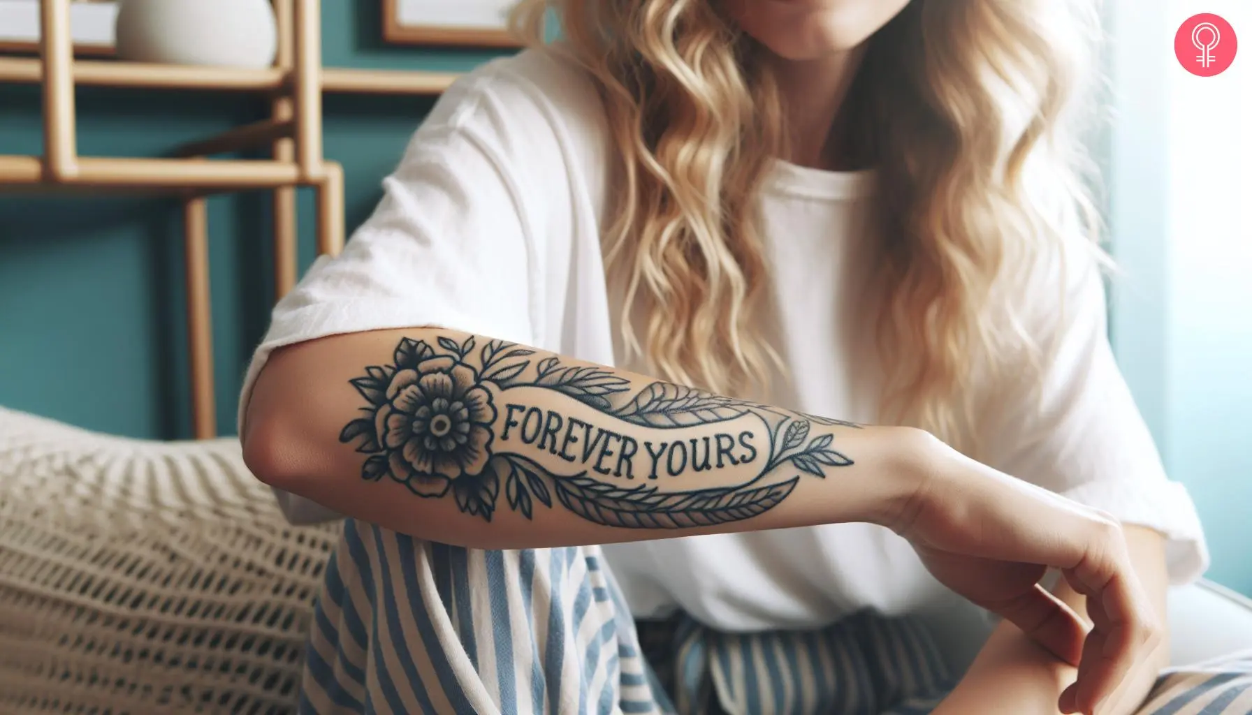 ‘Forever yours’ tattoo on a woman’s arm