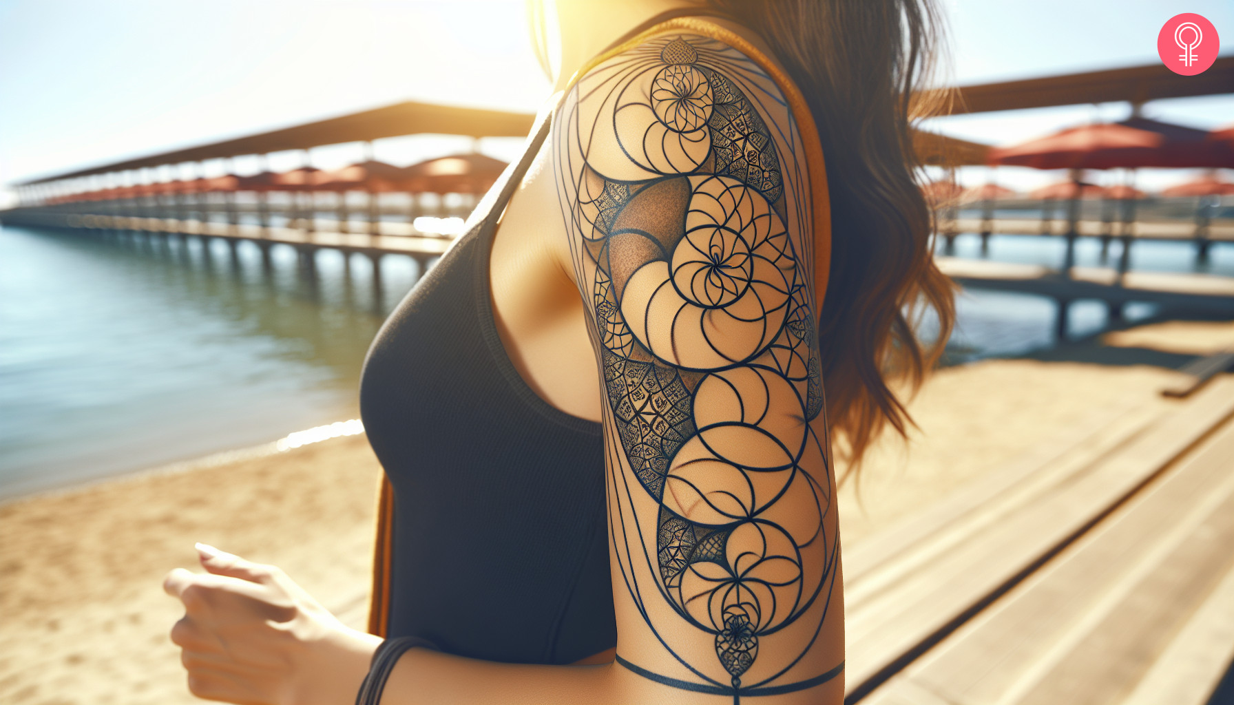 Fractal tattoo on a woman’s arm