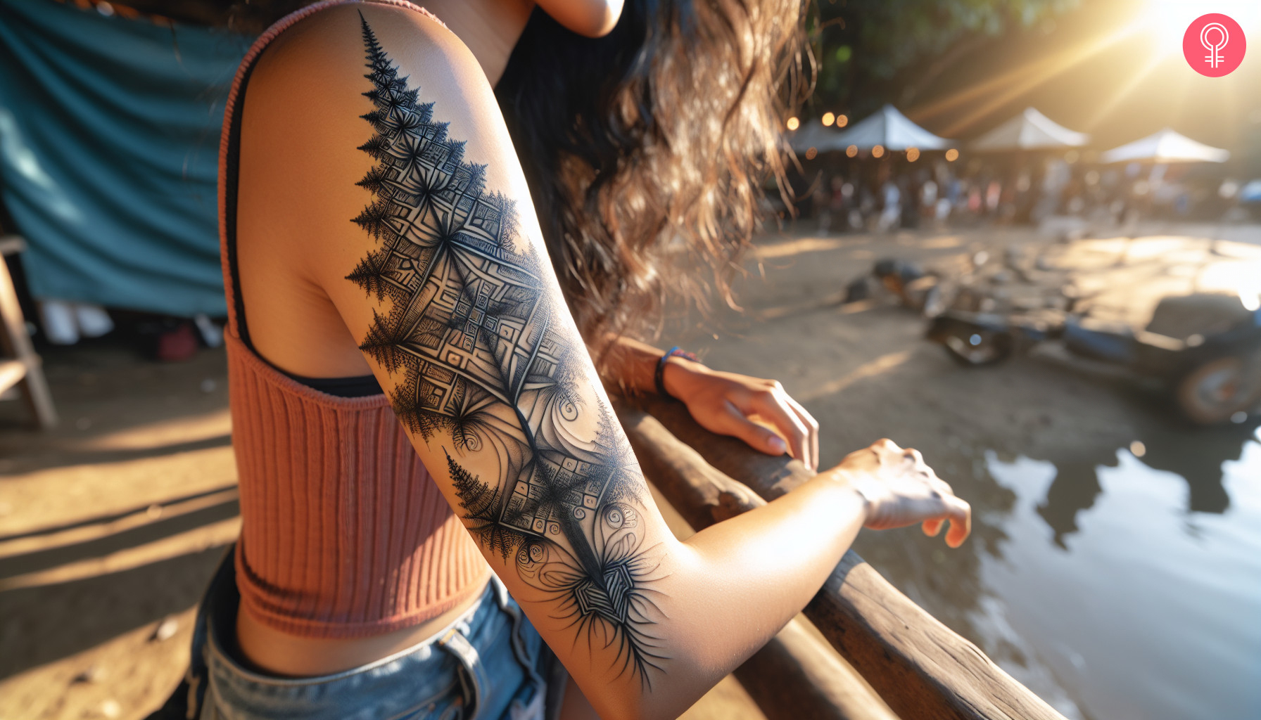 Fractal tree tattoo on a woman’s arm